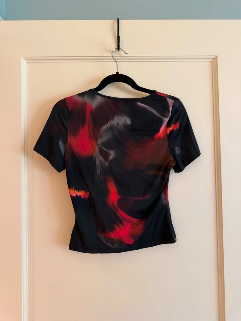 White Fox Lava Aura Baby Tee & Matching Mini Skirt Set Black Red Size M